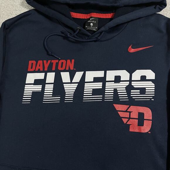 Dayton Flyers Hoodie Mens Medium Nike Sweatshirt Basketball Dri-Fit University - Picture 4 of 12